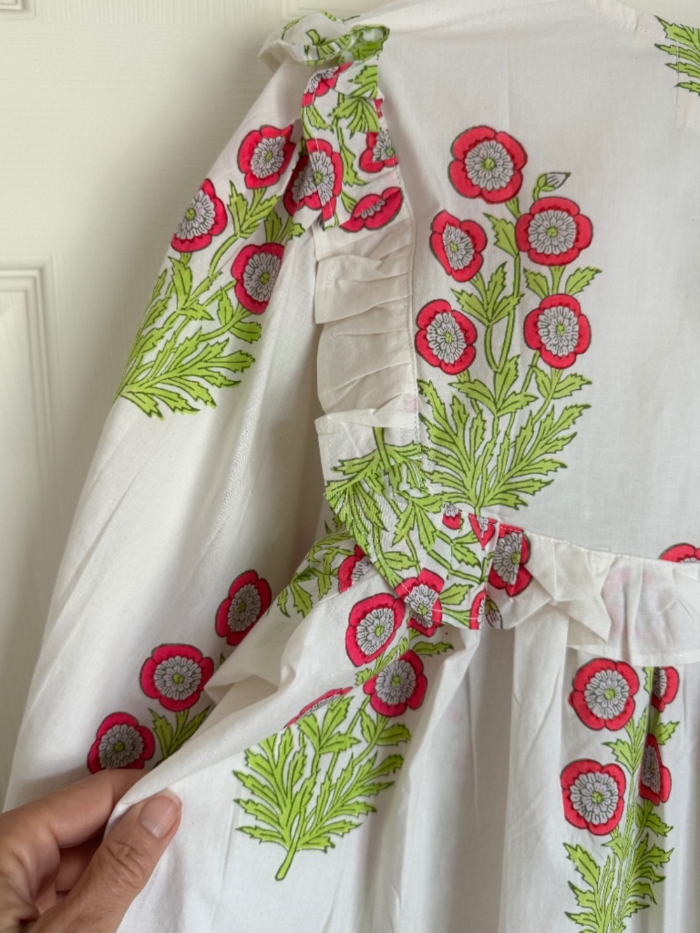 NWT, SZ BLOCKPRINTS, HAND BLOCKED/PRINTED, DARLING CLOVER TOP IN HOT PINK - Picture 15 of 16